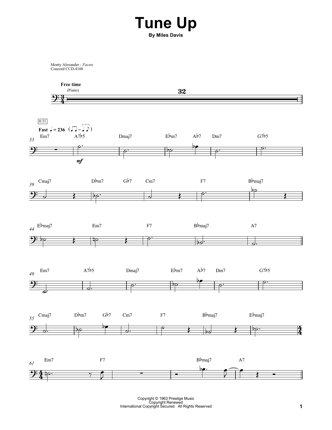 Tune Up (String Bass Transcription) von Ray Brown