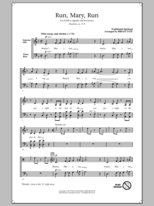 Run, Mary, Run (SATB Choir) von Brian Tate