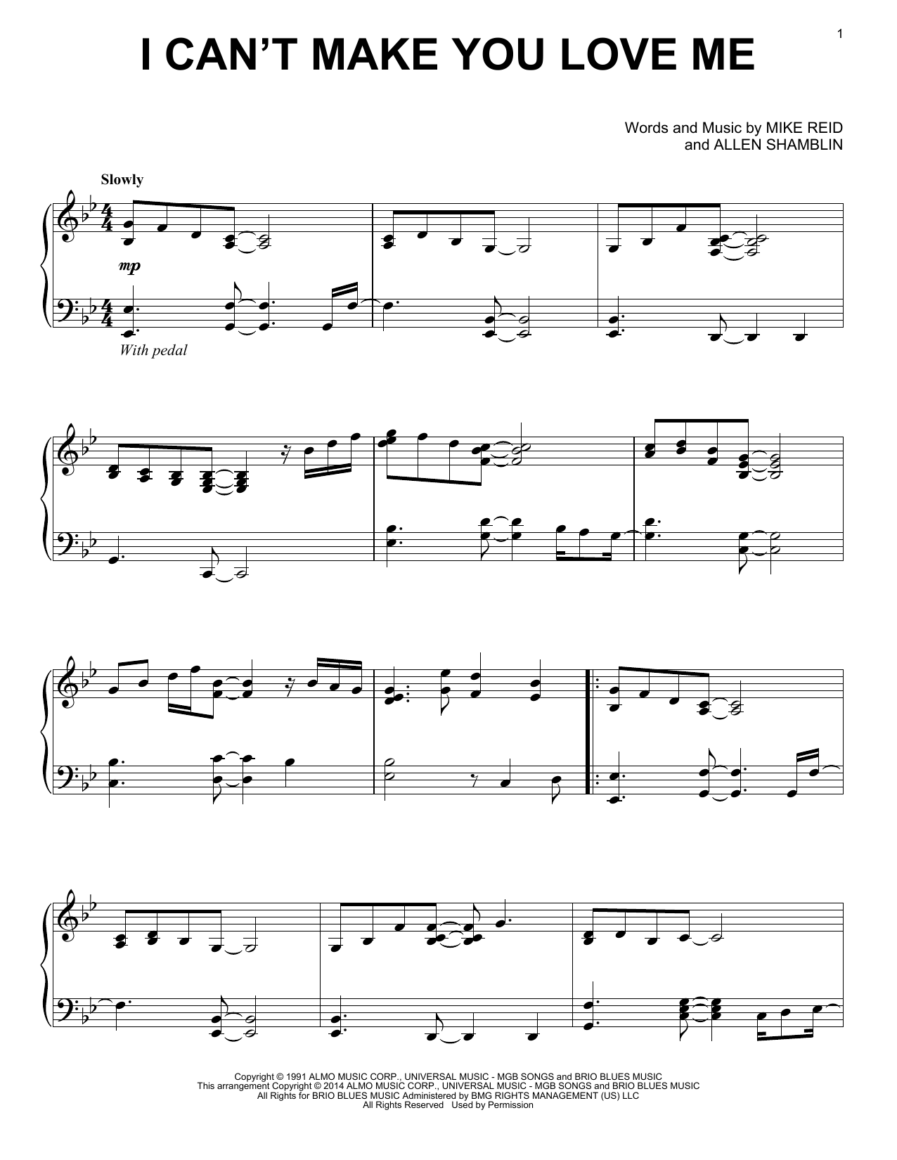 I Can't Make You Love Me (Piano Solo) von Bonnie Raitt