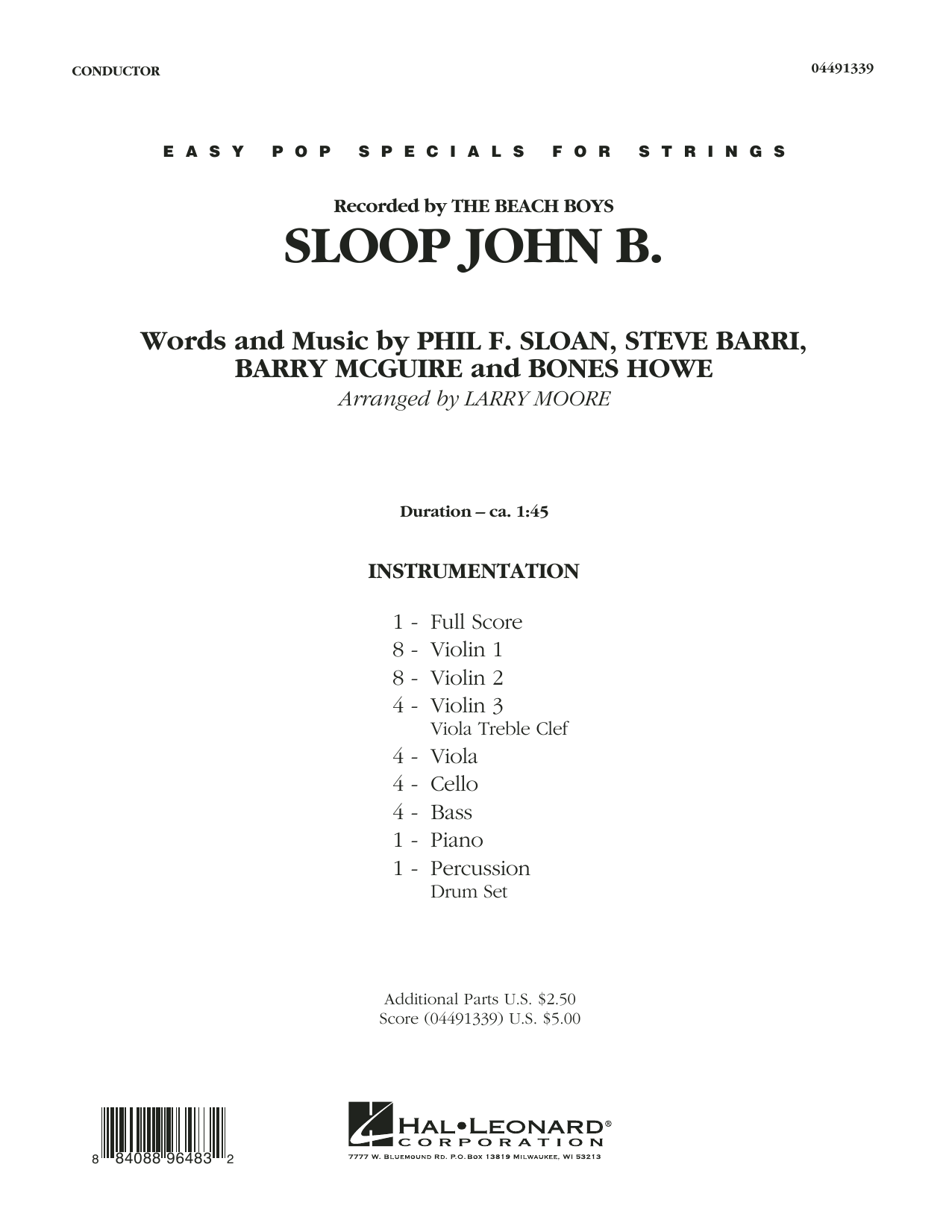 Sloop John B - Conductor Score (Full Score) (Orchestra) von Larry Moore