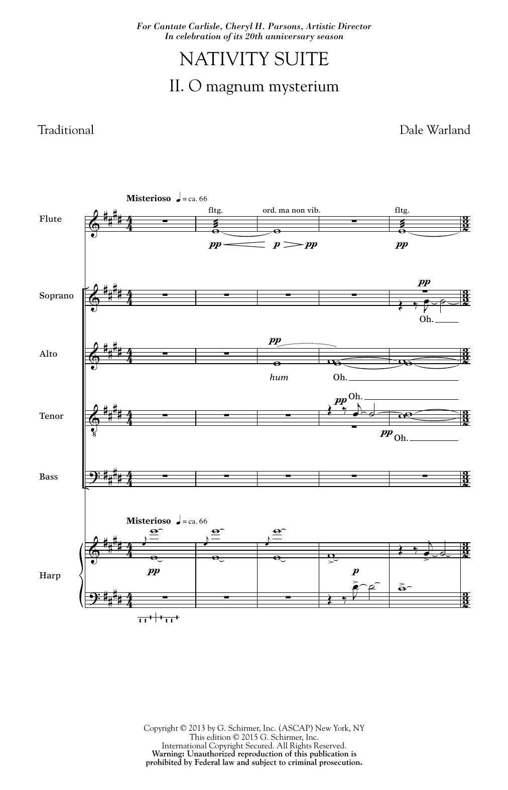 O Magnum Mysterium (SATB Choir) von Dale Warland