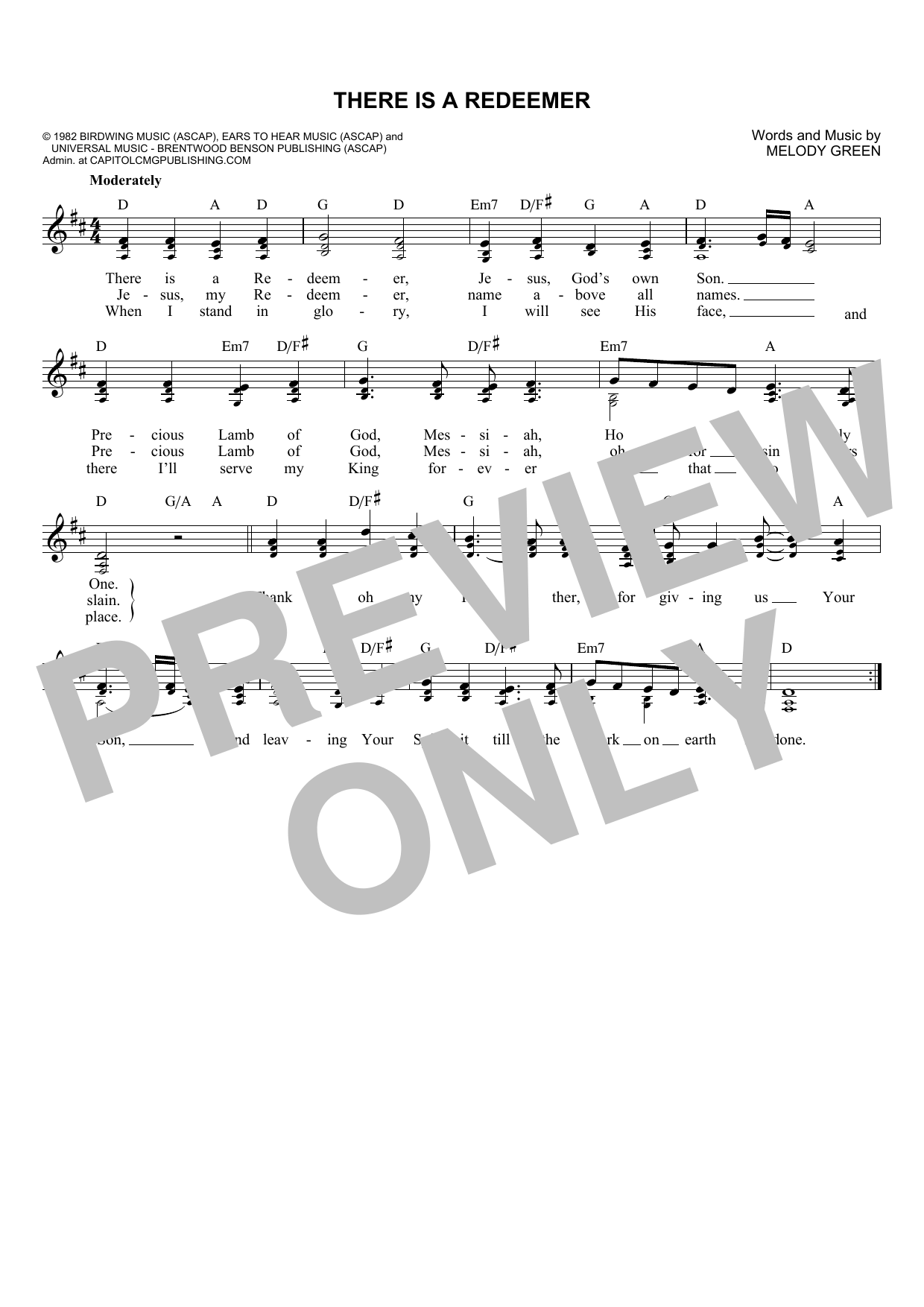 There Is A Redeemer (Lead Sheet / Fake Book) von Keith Green