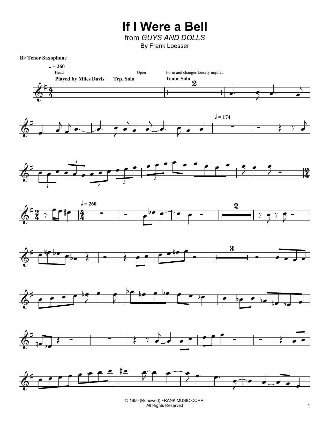 If I Were A Bell (Tenor Sax Transcription) von Wayne Shorter