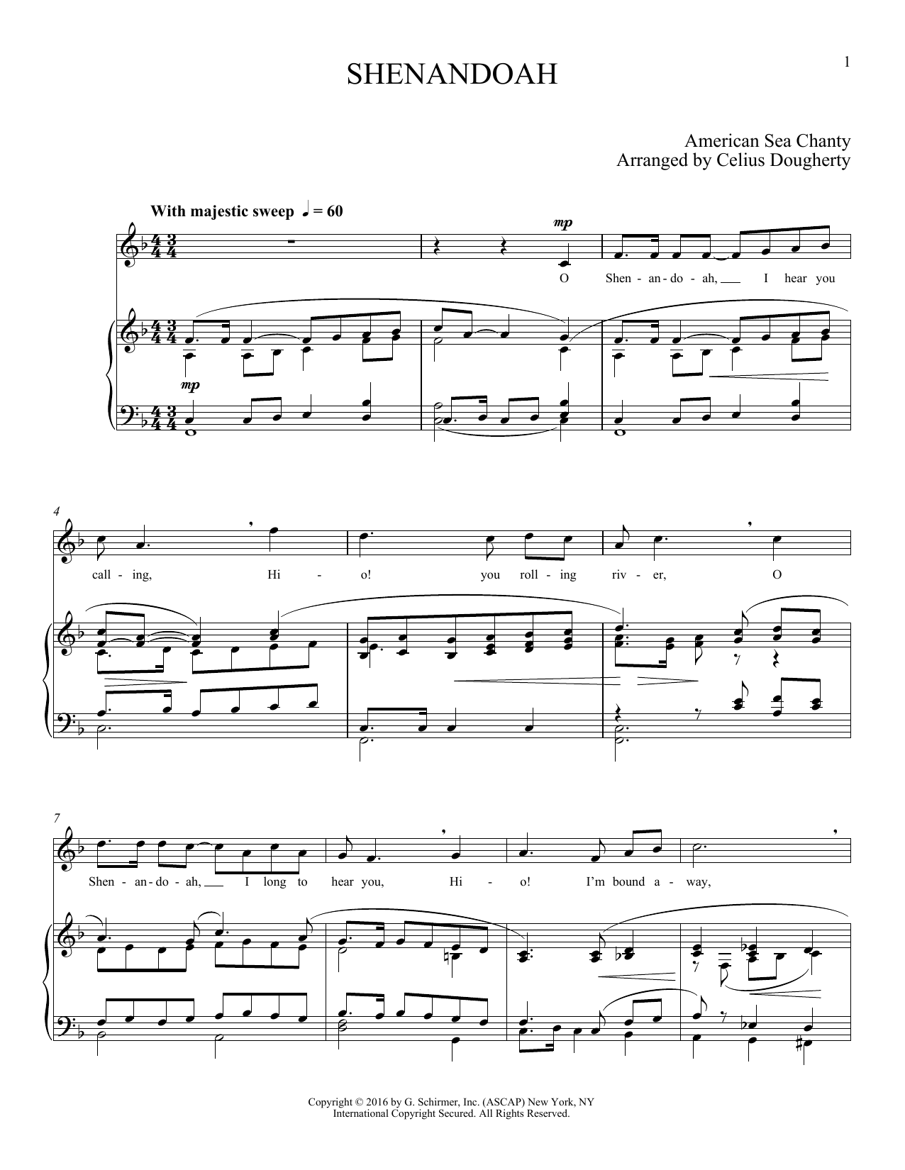 Shenandoah (Piano & Vocal) von American Folksong