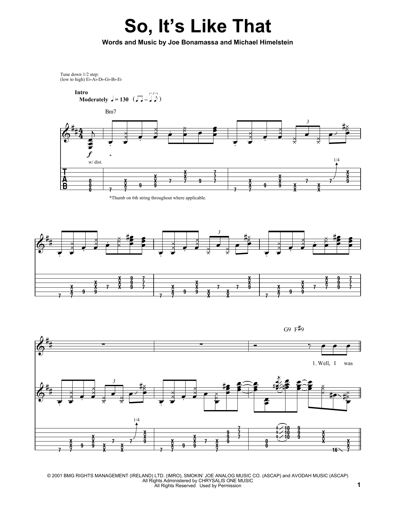 So, It's Like That (Guitar Tab (Single Guitar)) von Joe Bonamassa