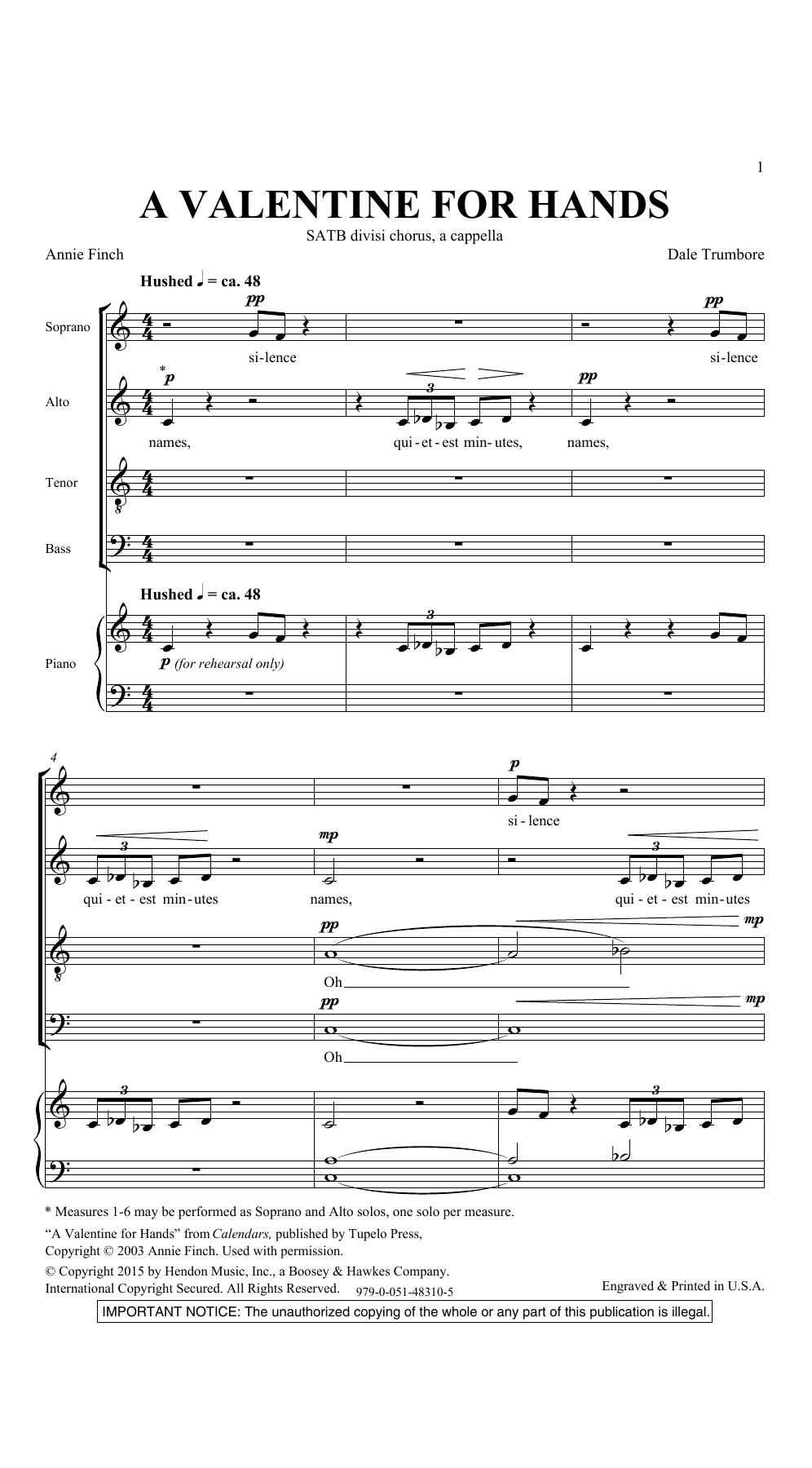 A Valentine For Hands (SATB Choir) von Dale Trumbore