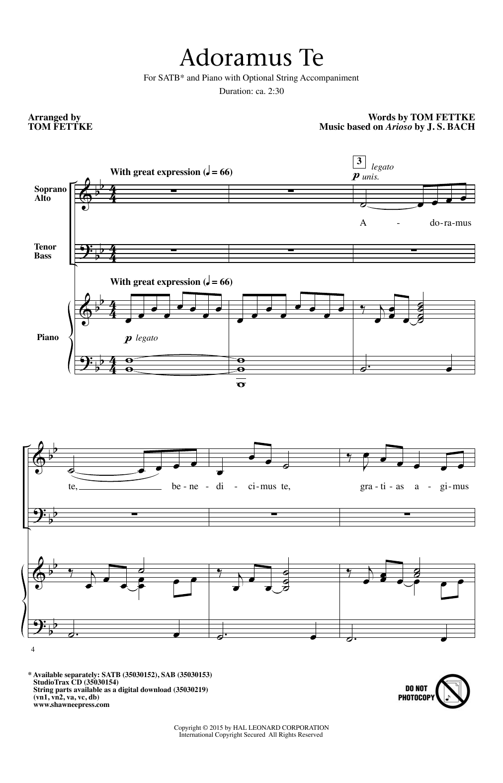 Adoramus Te (SATB Choir) von Tom Fettke