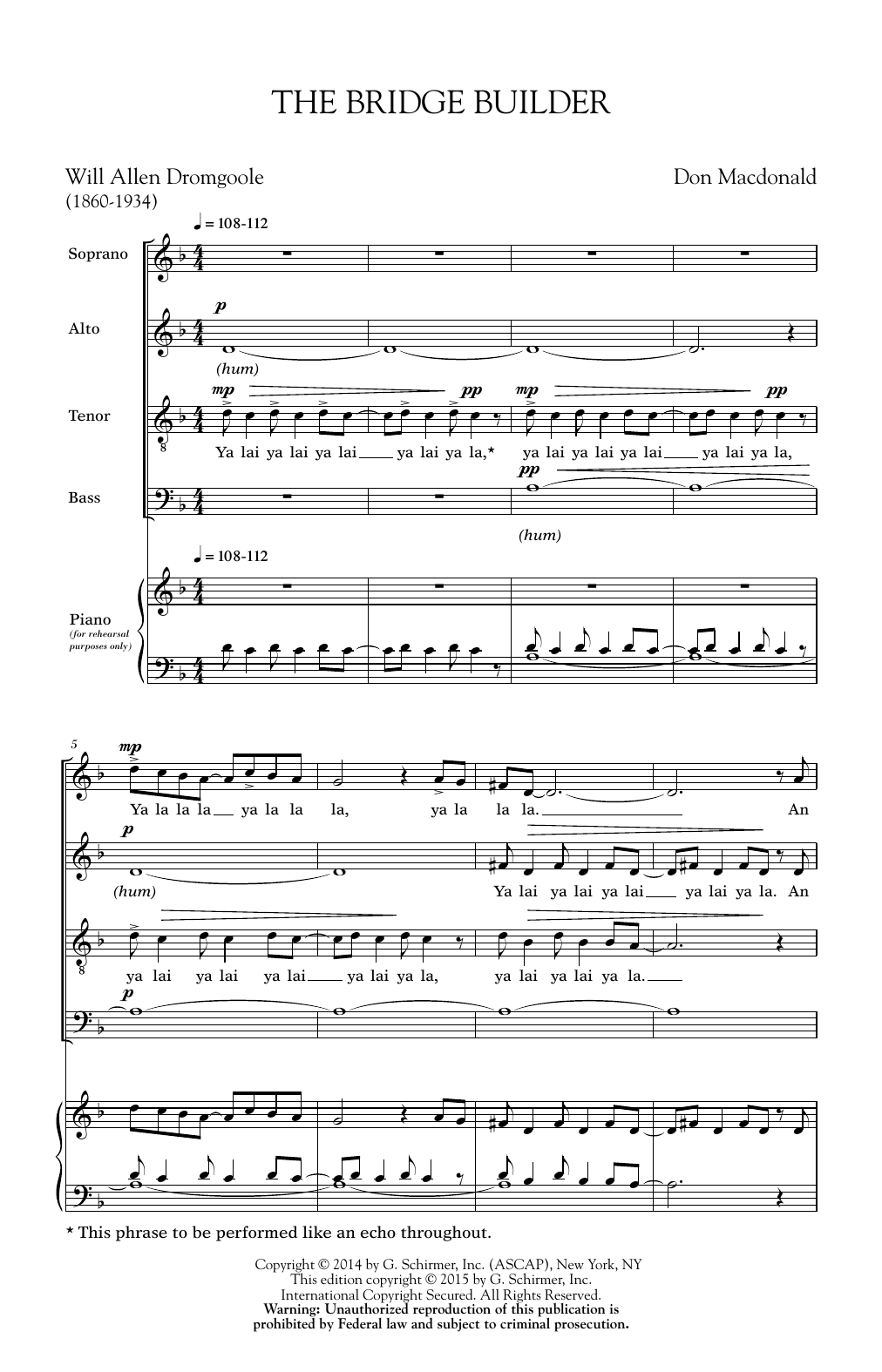 The Bridge Builder (SATB Choir) von Don MacDonald