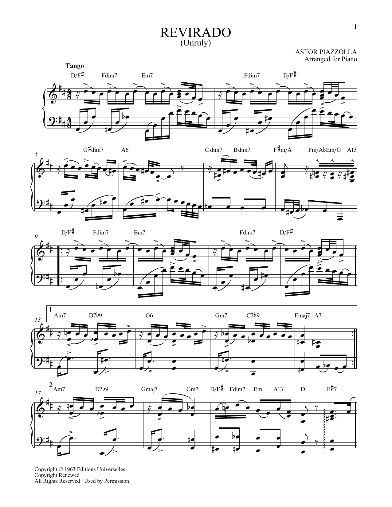 Revirado (Piano Solo) von Astor Piazzolla