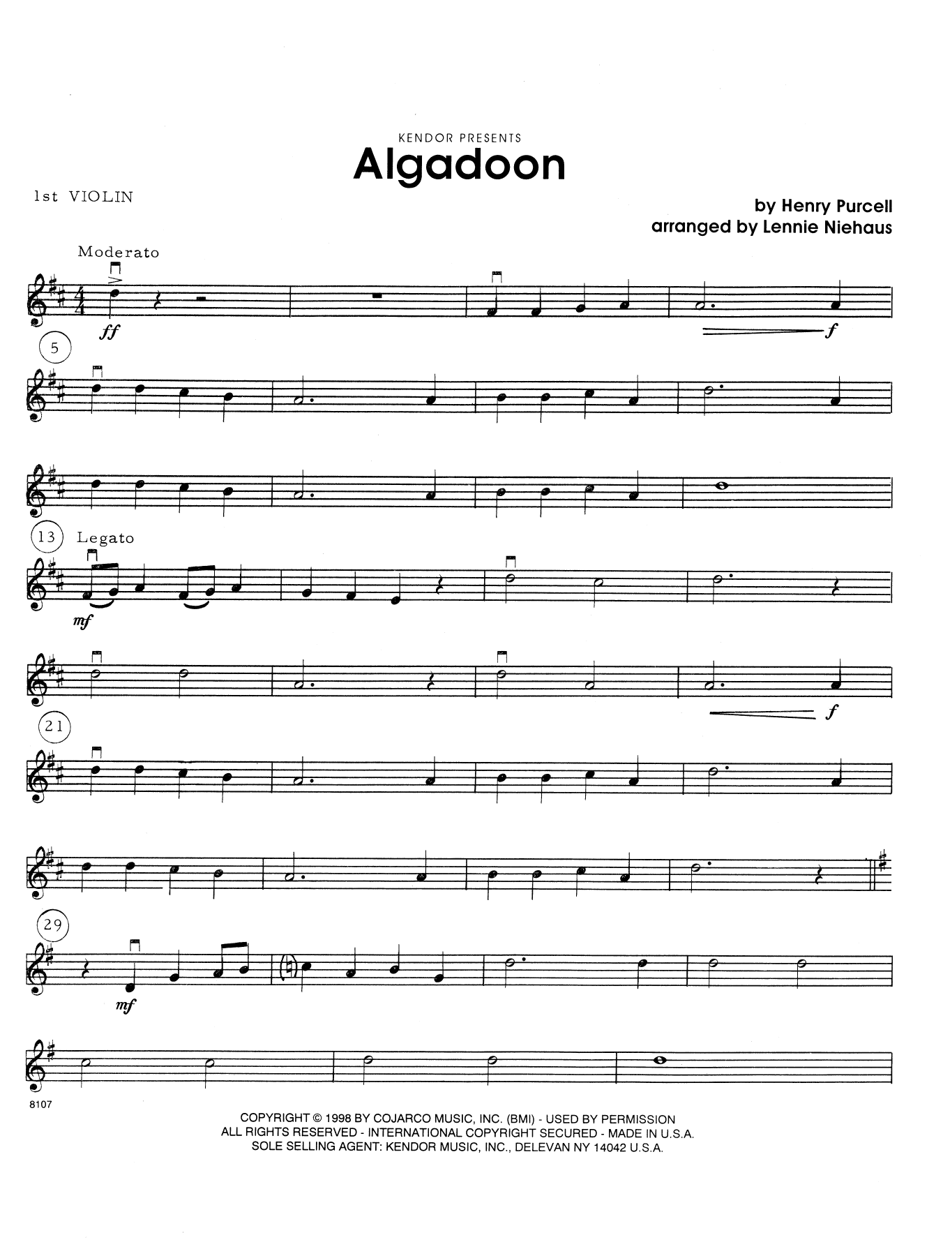 Algadoon - 1st Violin (Orchestra) von Lennie Niehaus