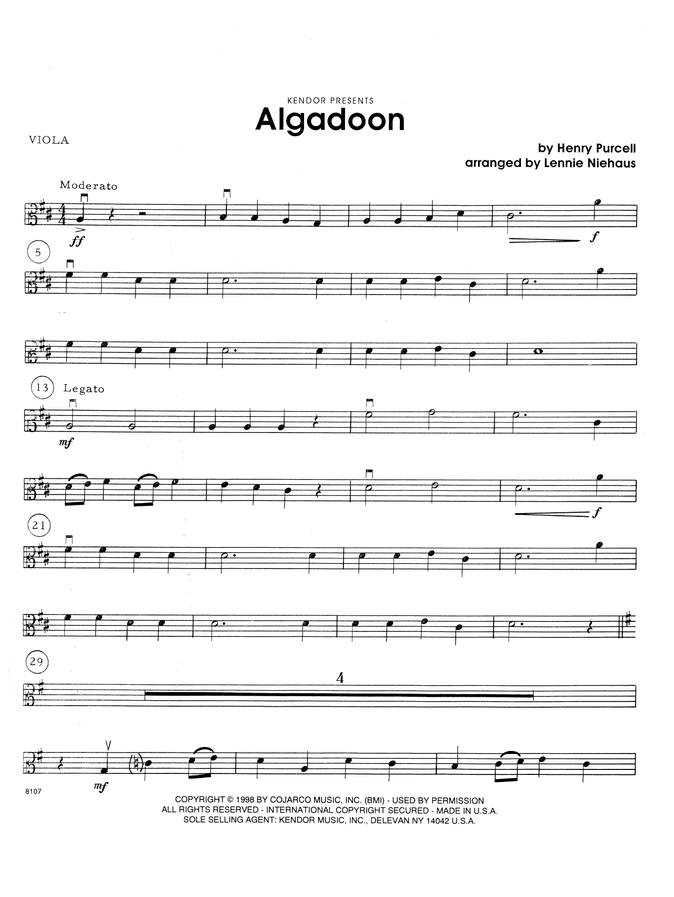 Algadoon - Viola (Orchestra) von Lennie Niehaus