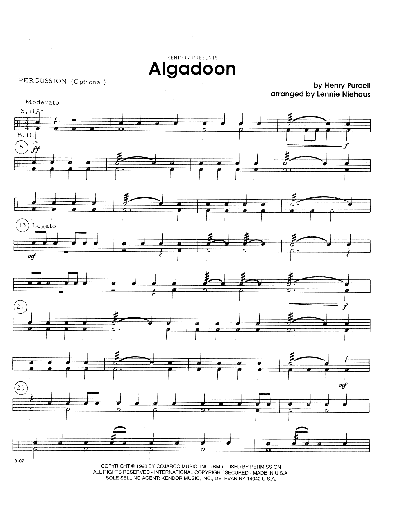 Algadoon - Percussion (Orchestra) von Lennie Niehaus