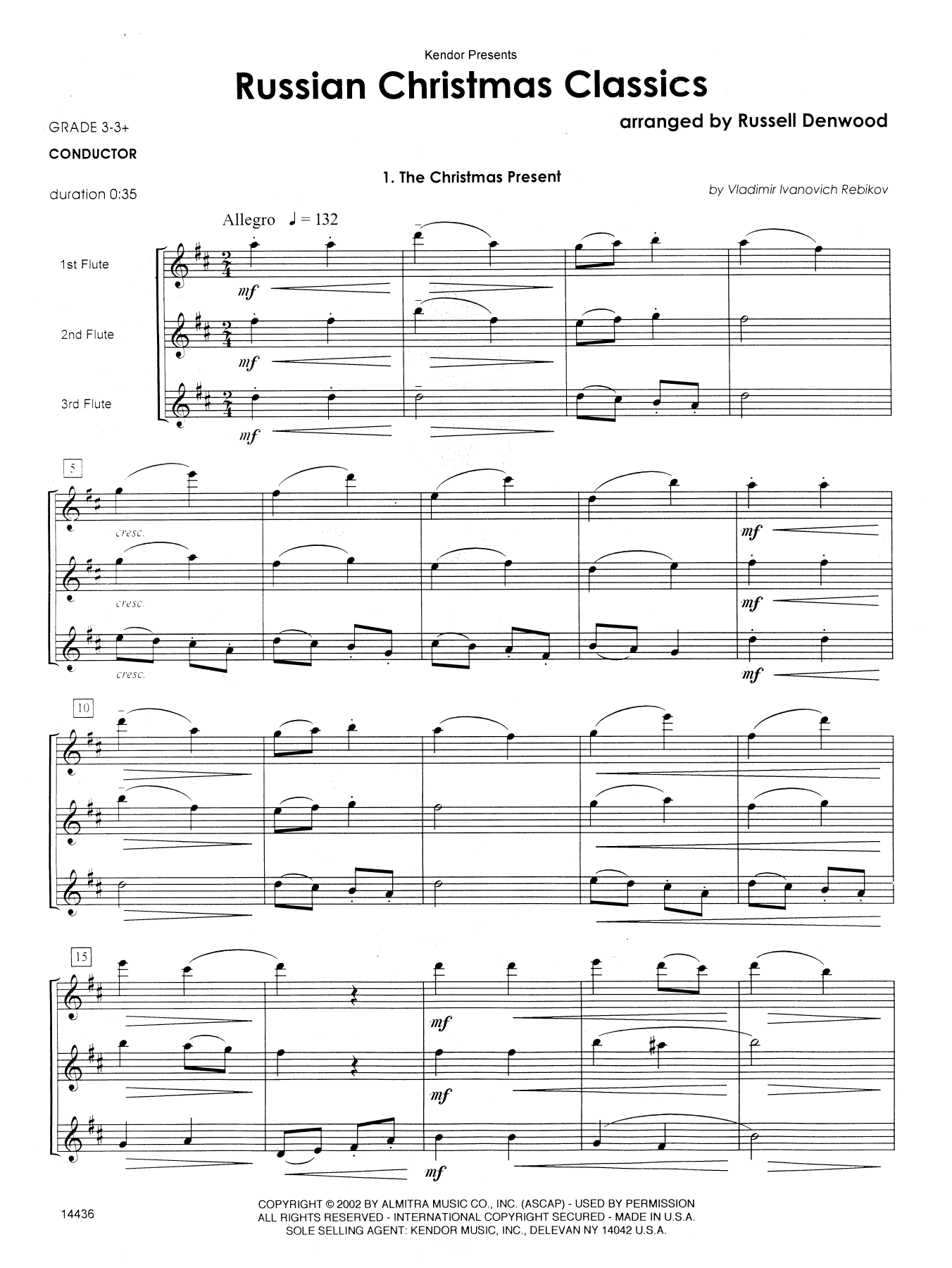 Russian Christmas Classics - Full Score (Woodwind Ensemble) von Russell Denwood