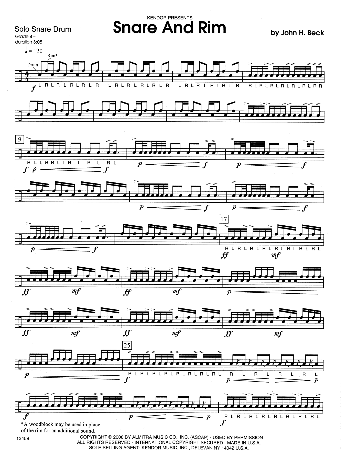 Snare And Rim (Percussion Solo) von John H. Beck