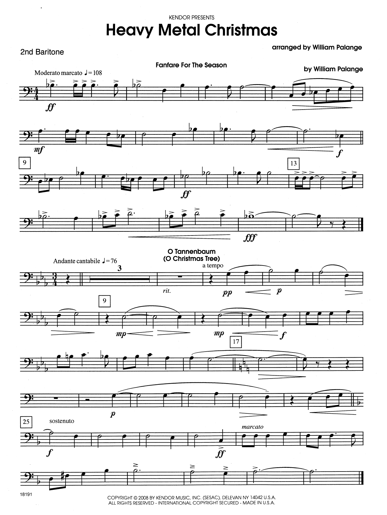Heavy Metal Christmas - 2nd Baritone B.C. (Brass Ensemble) von William Palange