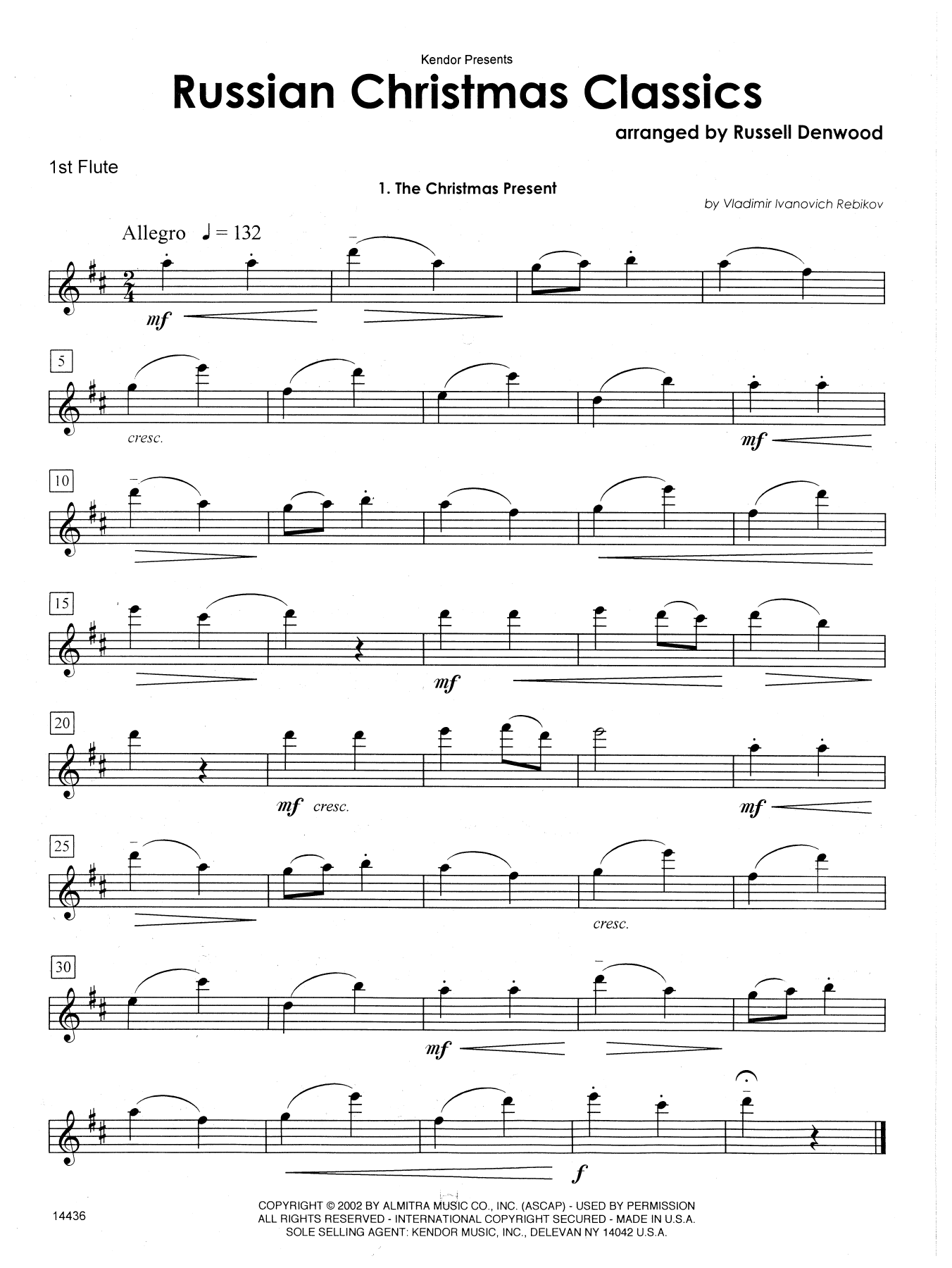 Russian Christmas Classics - 1st Flute (Woodwind Ensemble) von Russell Denwood