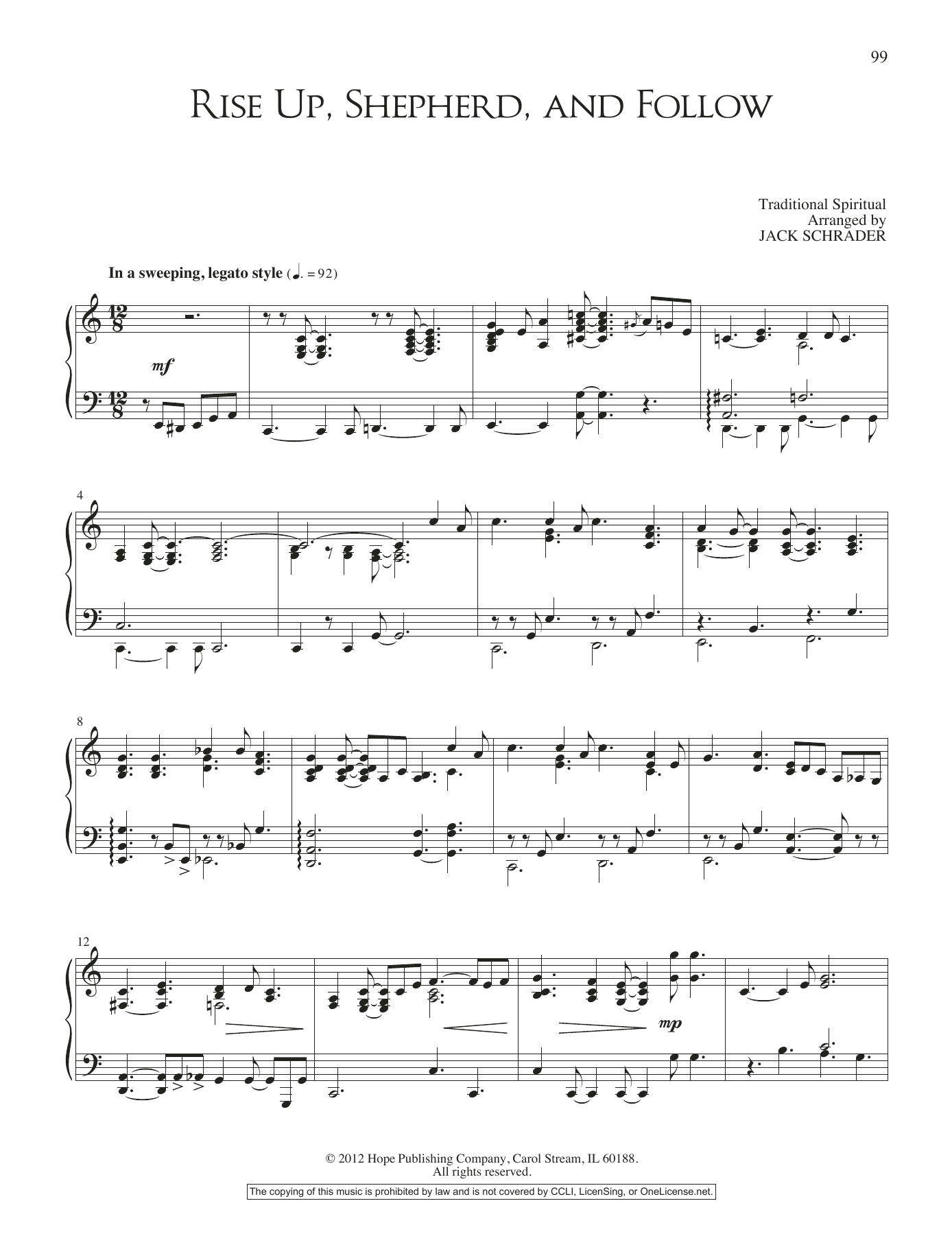 Rise Up, Shepherd, and Follow (Piano Solo) von Jack Schrader