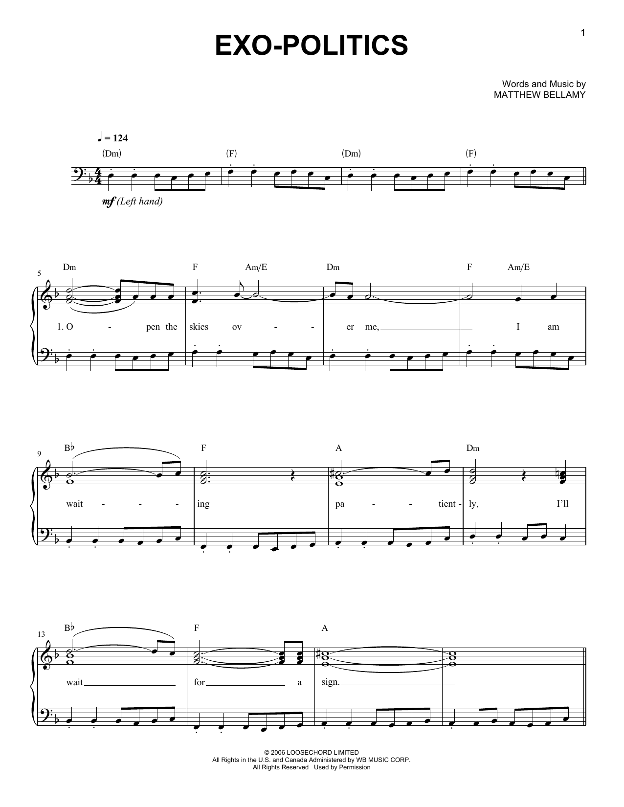 Exo-Politics (Easy Piano) von Muse