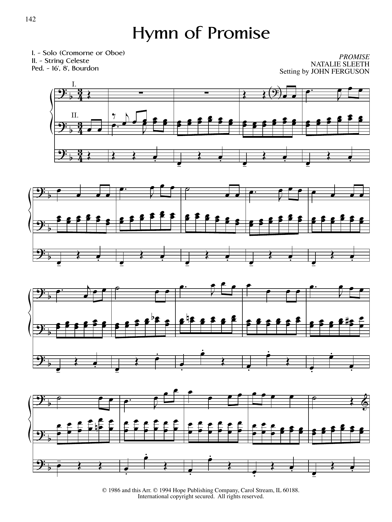 Hymn of Promise (Organ) von JOHN FERGUSON