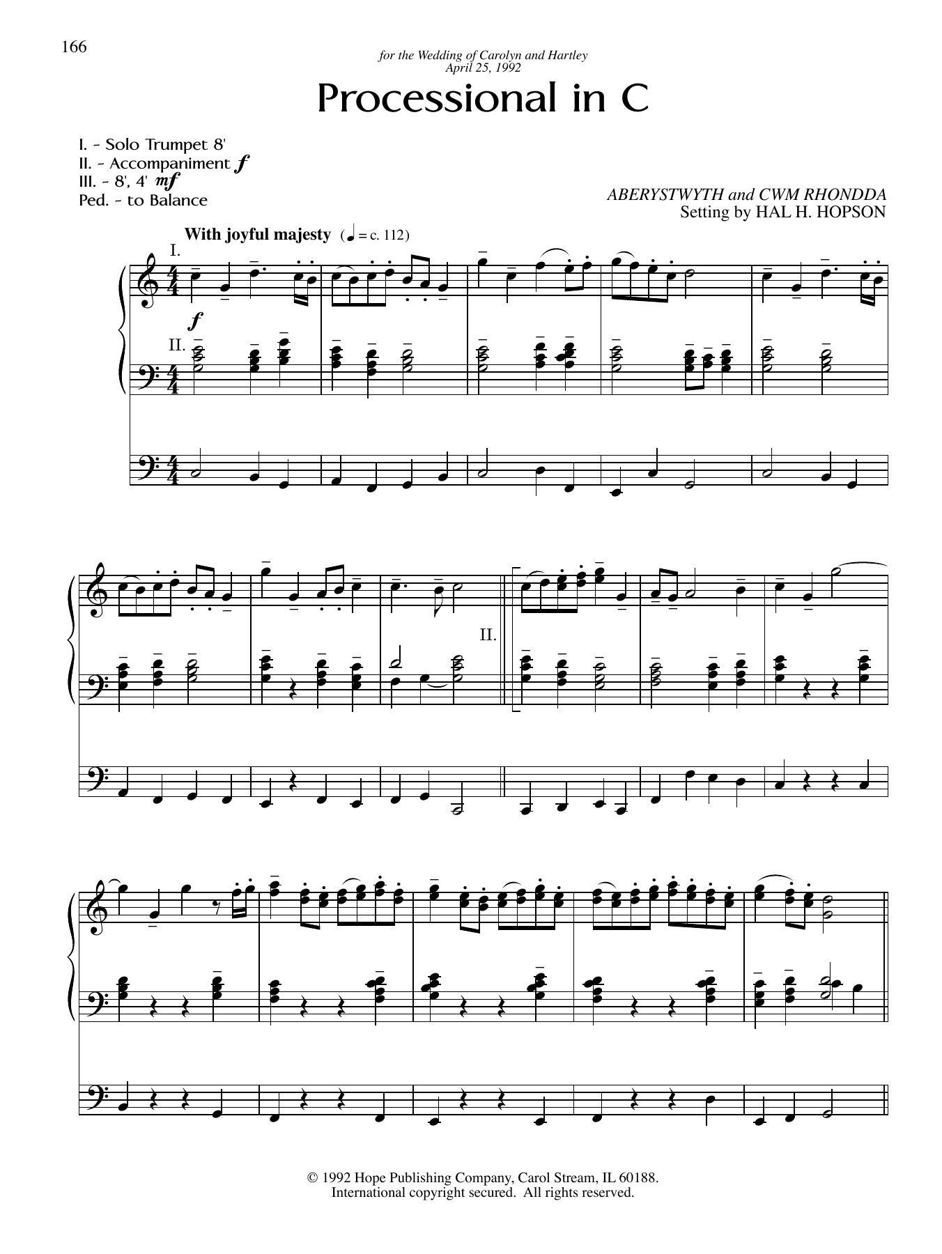 Processional in C (Organ) von Hal H. Hopson