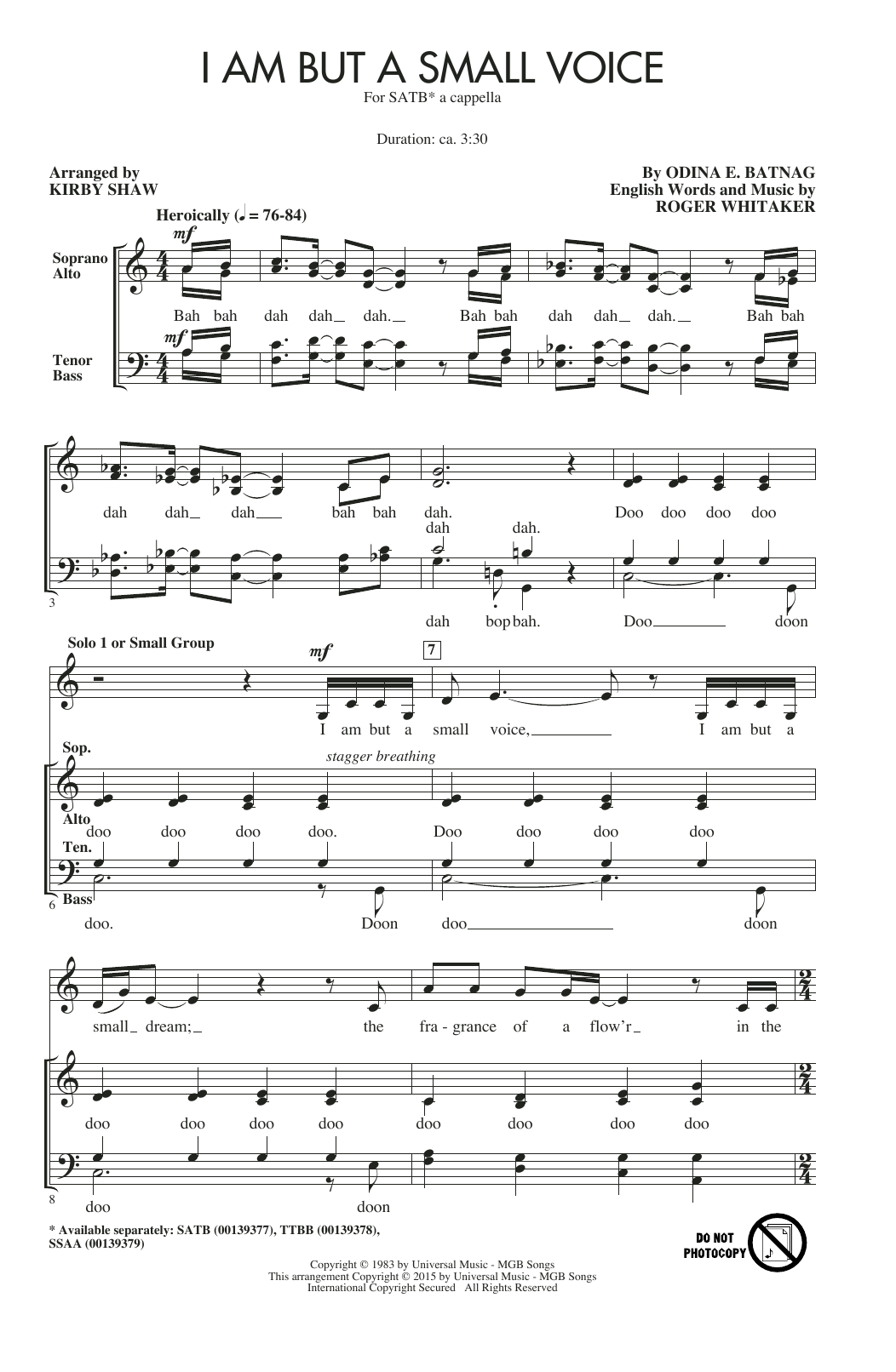 I Am But A Small Voice (SATB Choir) von Kirby Shaw