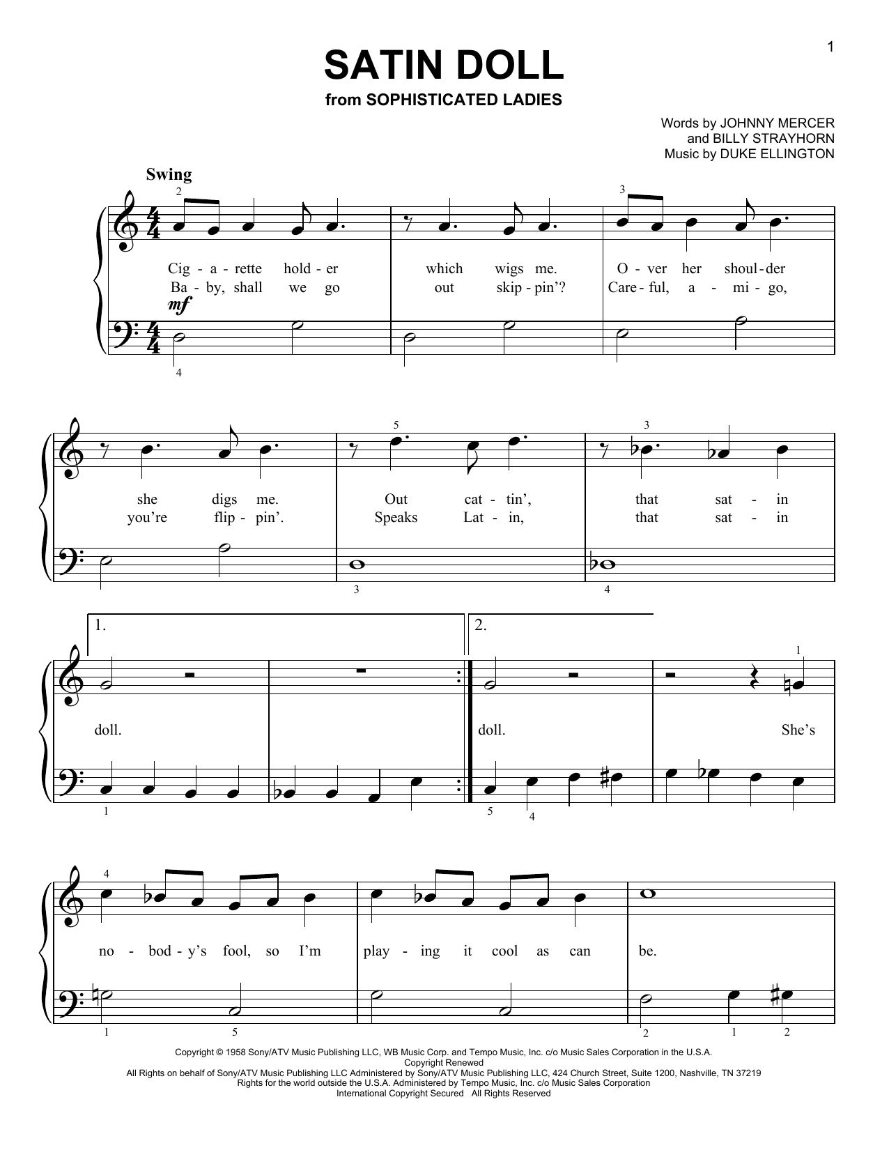 Satin Doll (Easy Piano) von Duke Ellington