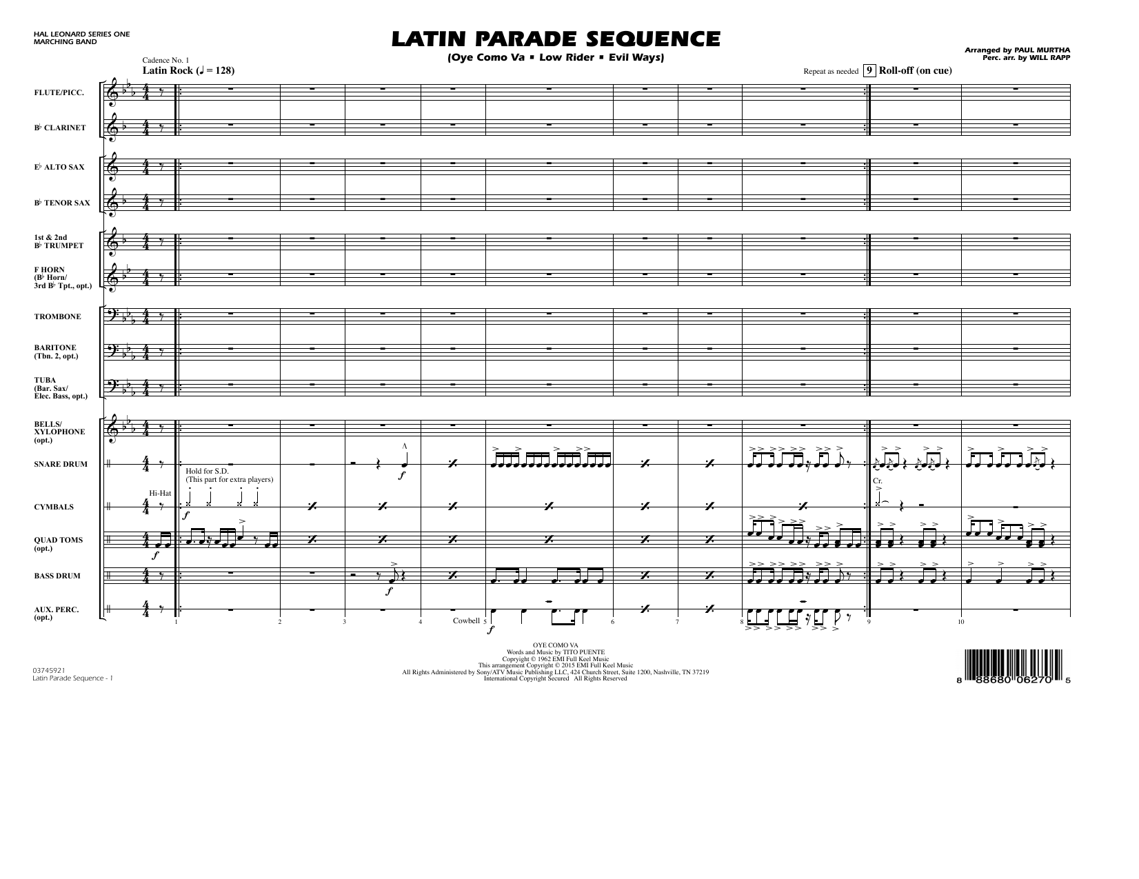 Latin Parade Sequence - Conductor Score (Full Score) (Marching Band) von Paul Murtha