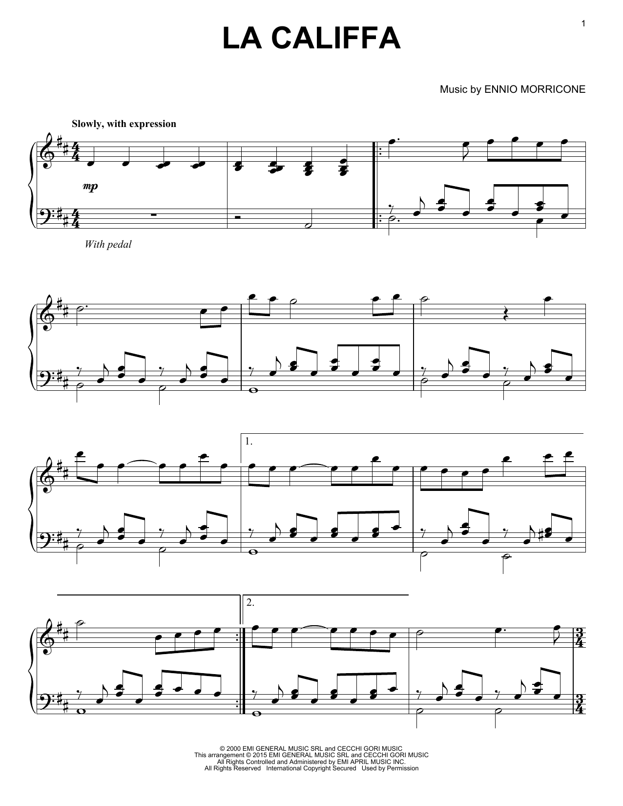 La Califfa (Piano Solo) von Ennio Morricone