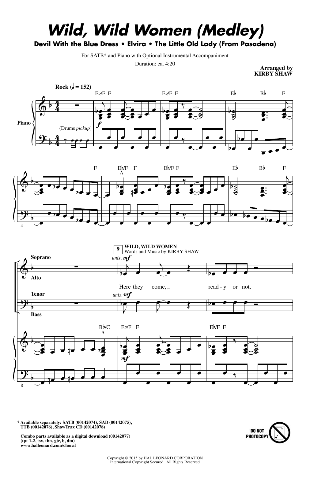 Wild, Wild Women (Medley) (SATB Choir) von Kirby Shaw