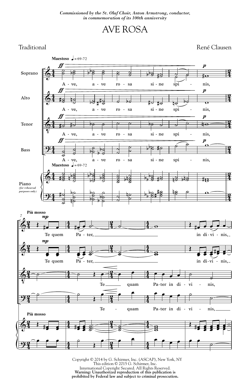 Ave Rosa (SATB Choir) von Ren Clausen
