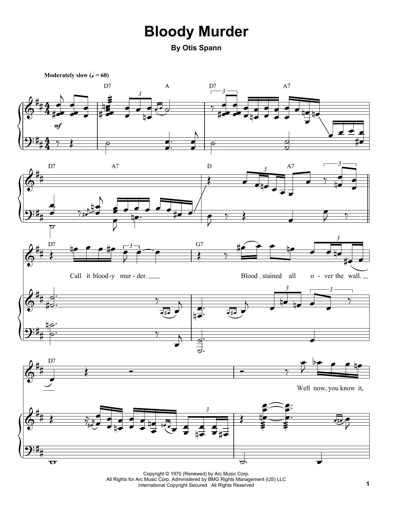 Bloody Murder (Piano Transcription) von Otis Spann