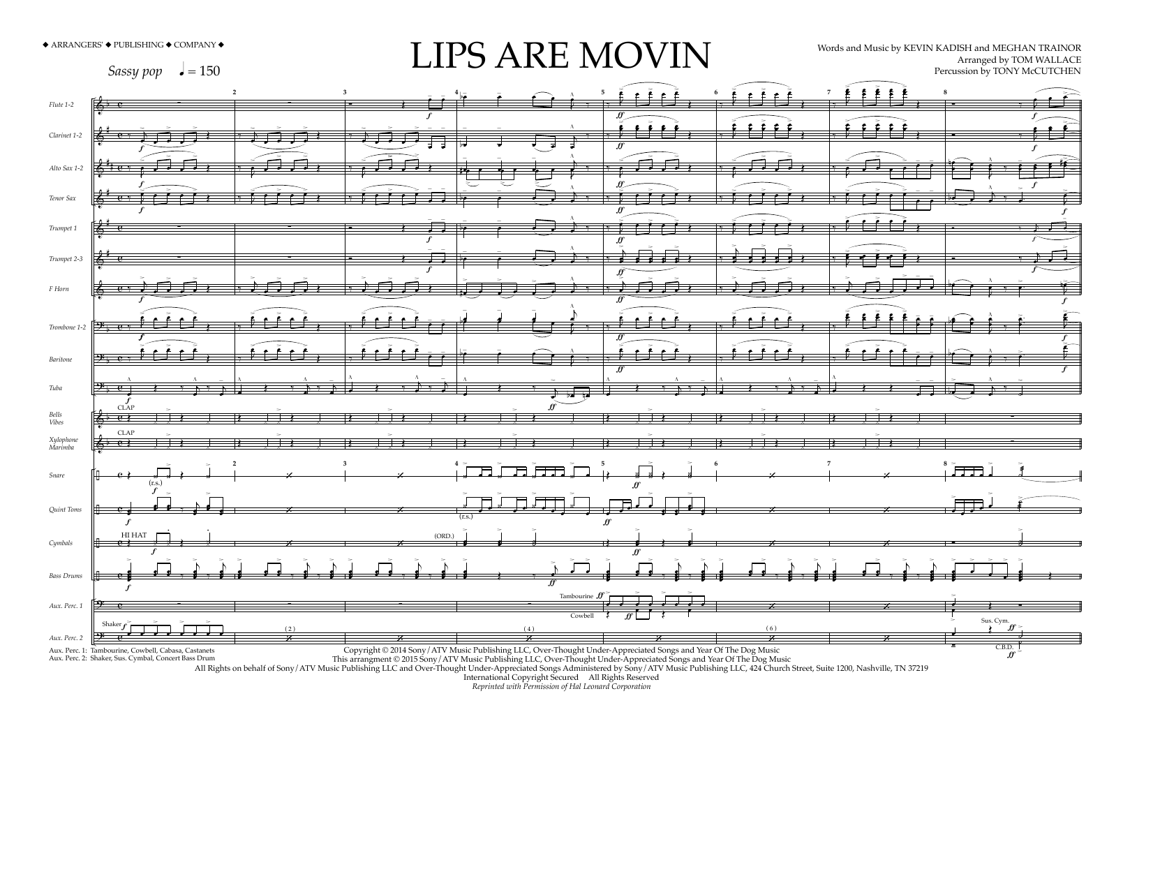 Lips Are Movin - Full Score (Marching Band) von Tom Wallace