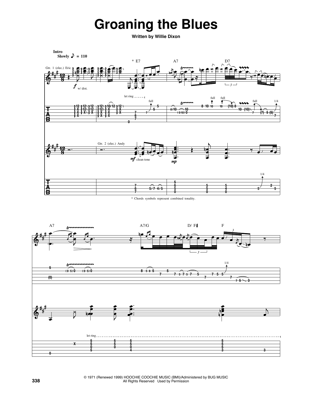 Groaning The Blues (Guitar Tab) von Eric Clapton