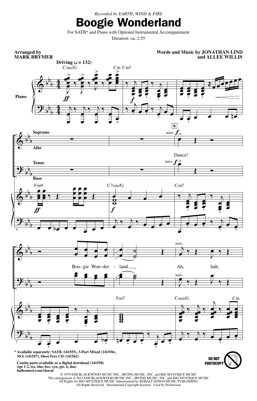 Boogie Wonderland (SATB Choir) von Mark Brymer
