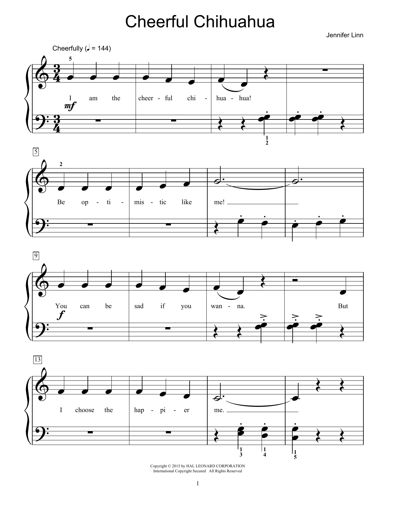 Cheerful Chihuahua (Educational Piano) von Jennifer Linn