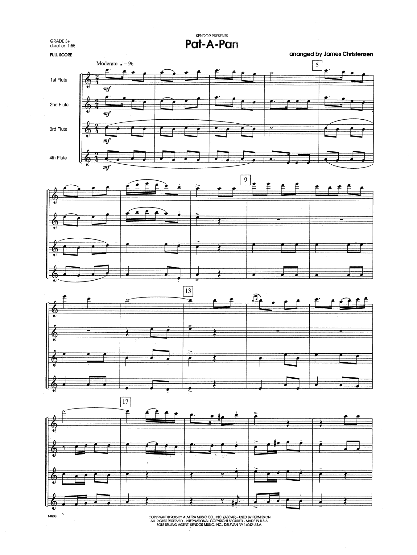 Pat-a-Pan - Full Score (Woodwind Ensemble) von James Christensen