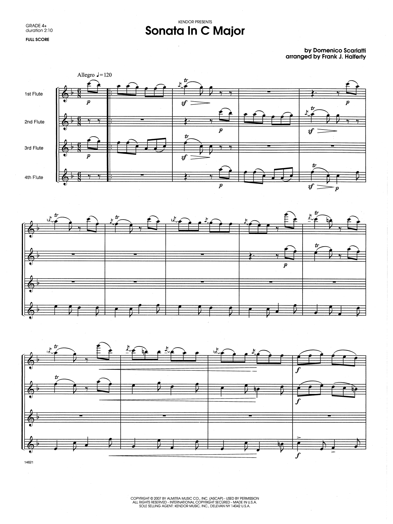 Sonata in C Major - Full Score (Woodwind Ensemble) von Frank J. Halferty