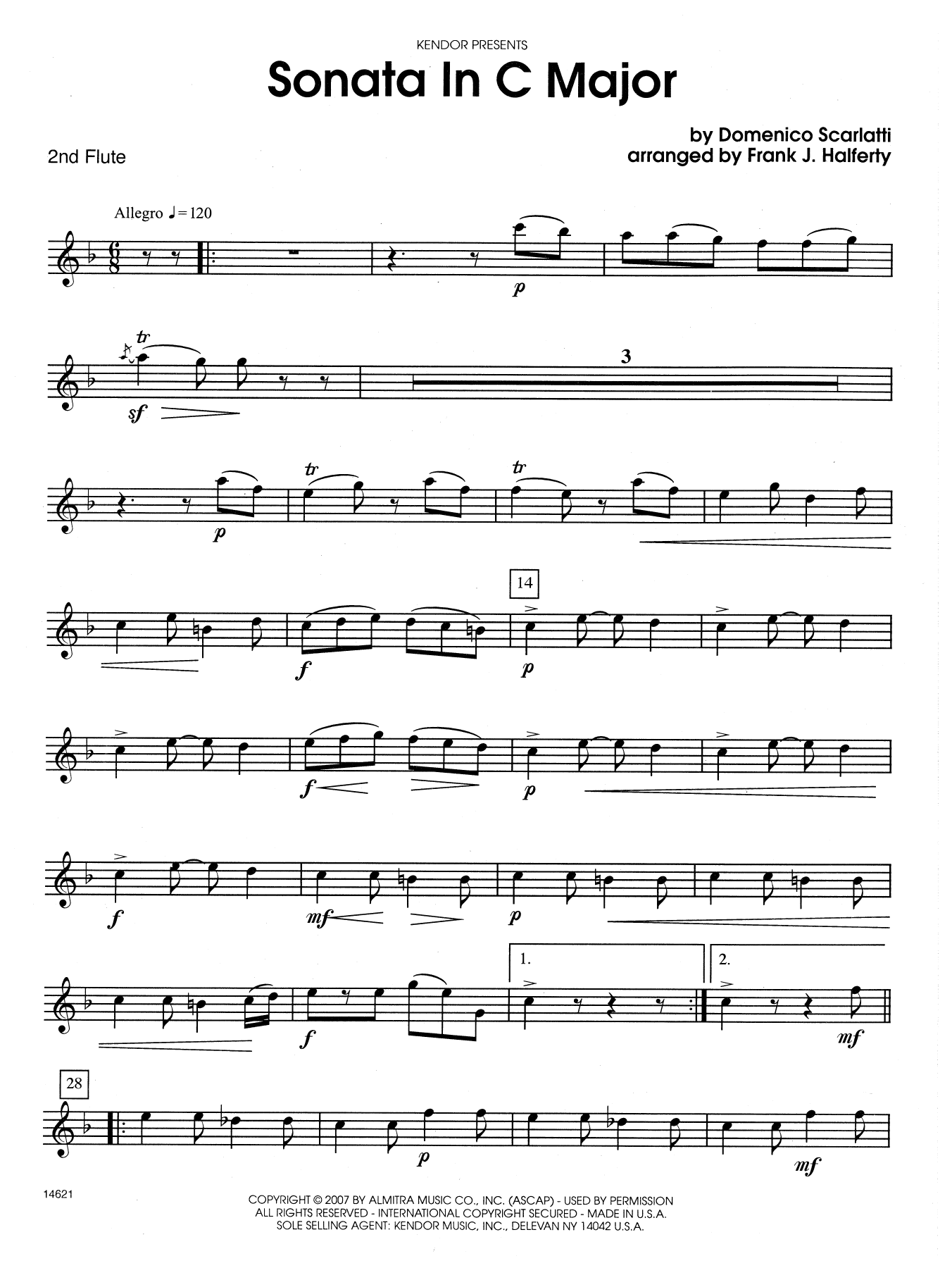 Sonata in C Major - 2nd Flute (Woodwind Ensemble) von Frank J. Halferty