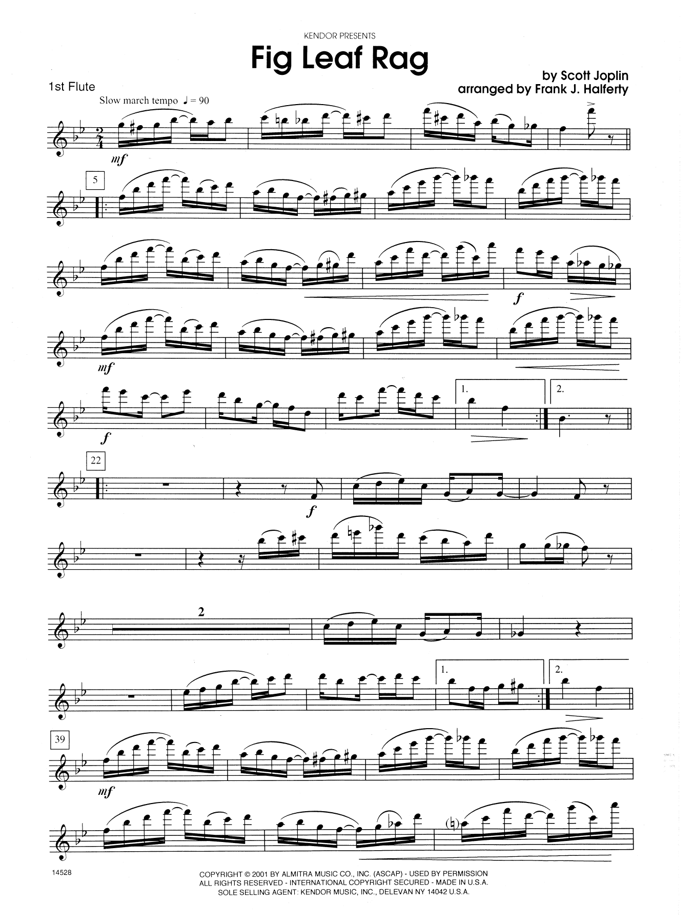 Fig Leaf Rag - 1st Flute (Woodwind Ensemble) von Frank J. Halferty