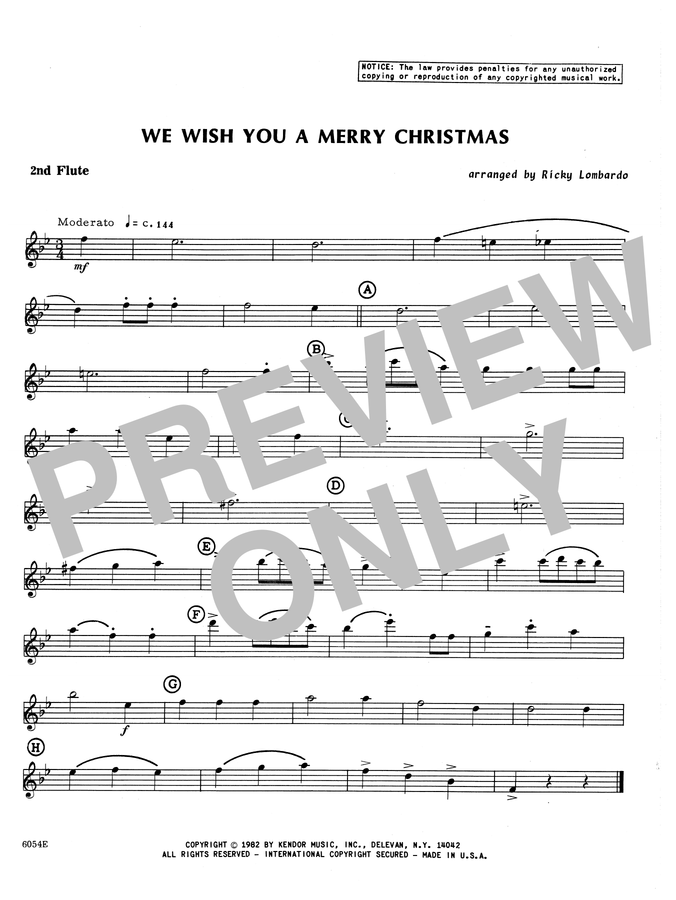 We Wish You A Merry Christmas - 2nd Flute (Woodwind Ensemble) von Lombardo