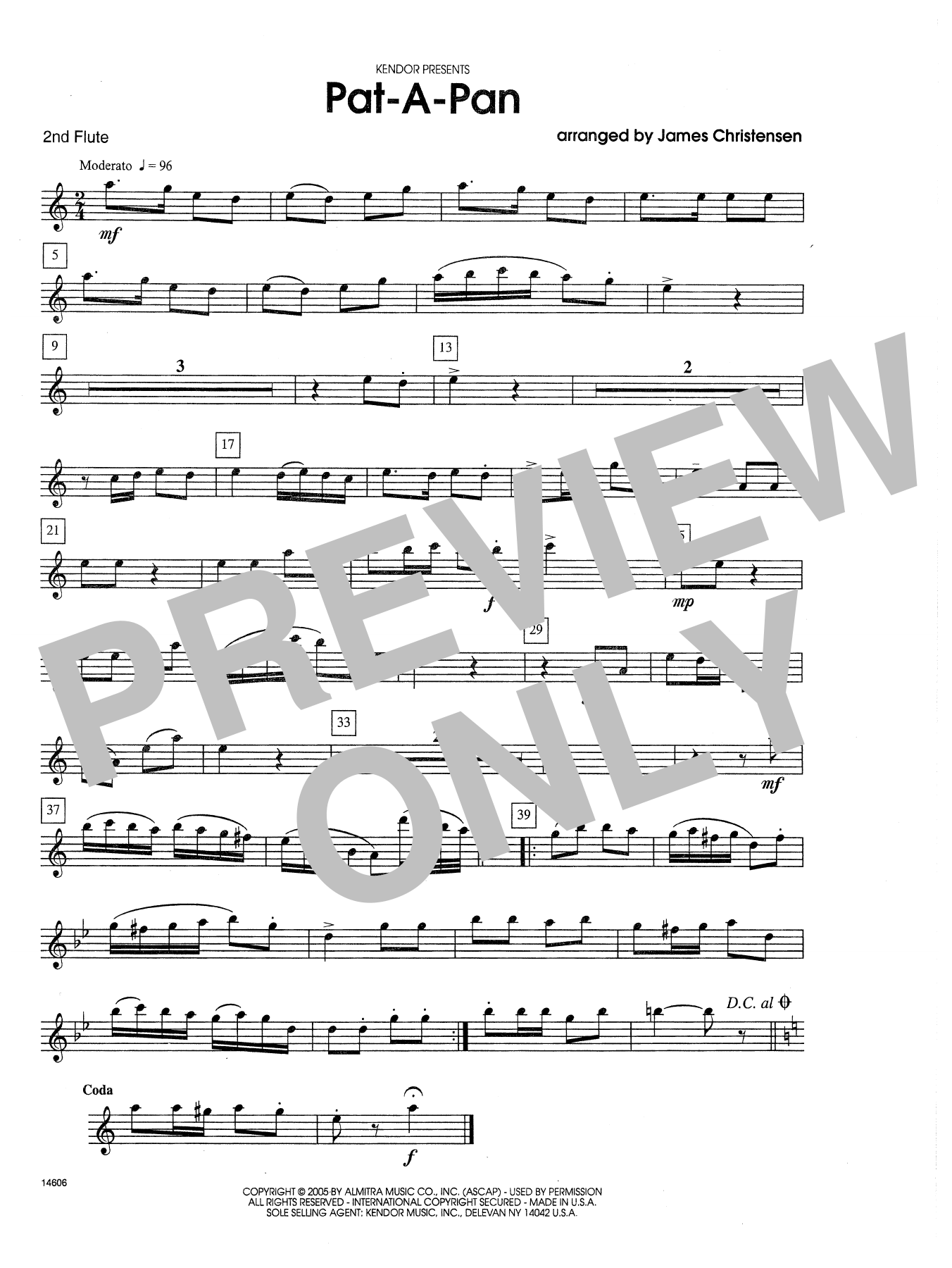 Pat-a-Pan - 2nd Flute (Woodwind Ensemble) von James Christensen