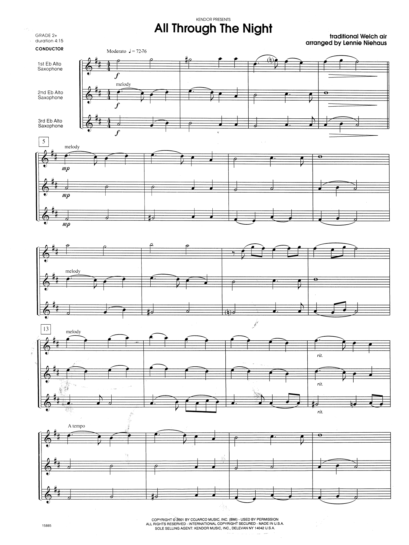 All Through the Night - Full Score (Woodwind Ensemble) von Lennie Niehaus