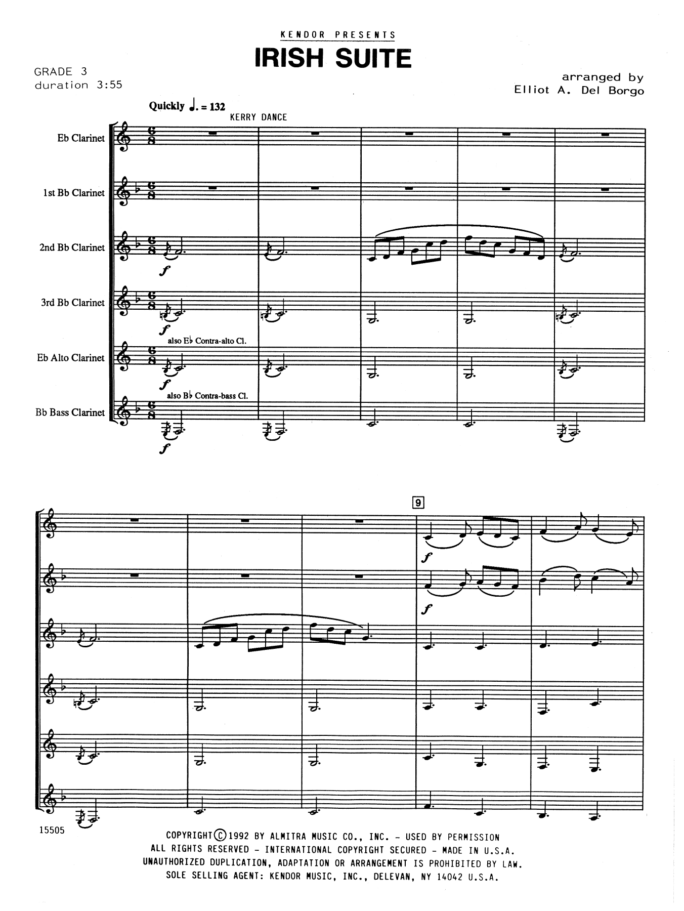 Irish Suite - Full Score (Woodwind Ensemble) von Elliot A. Del Borgo