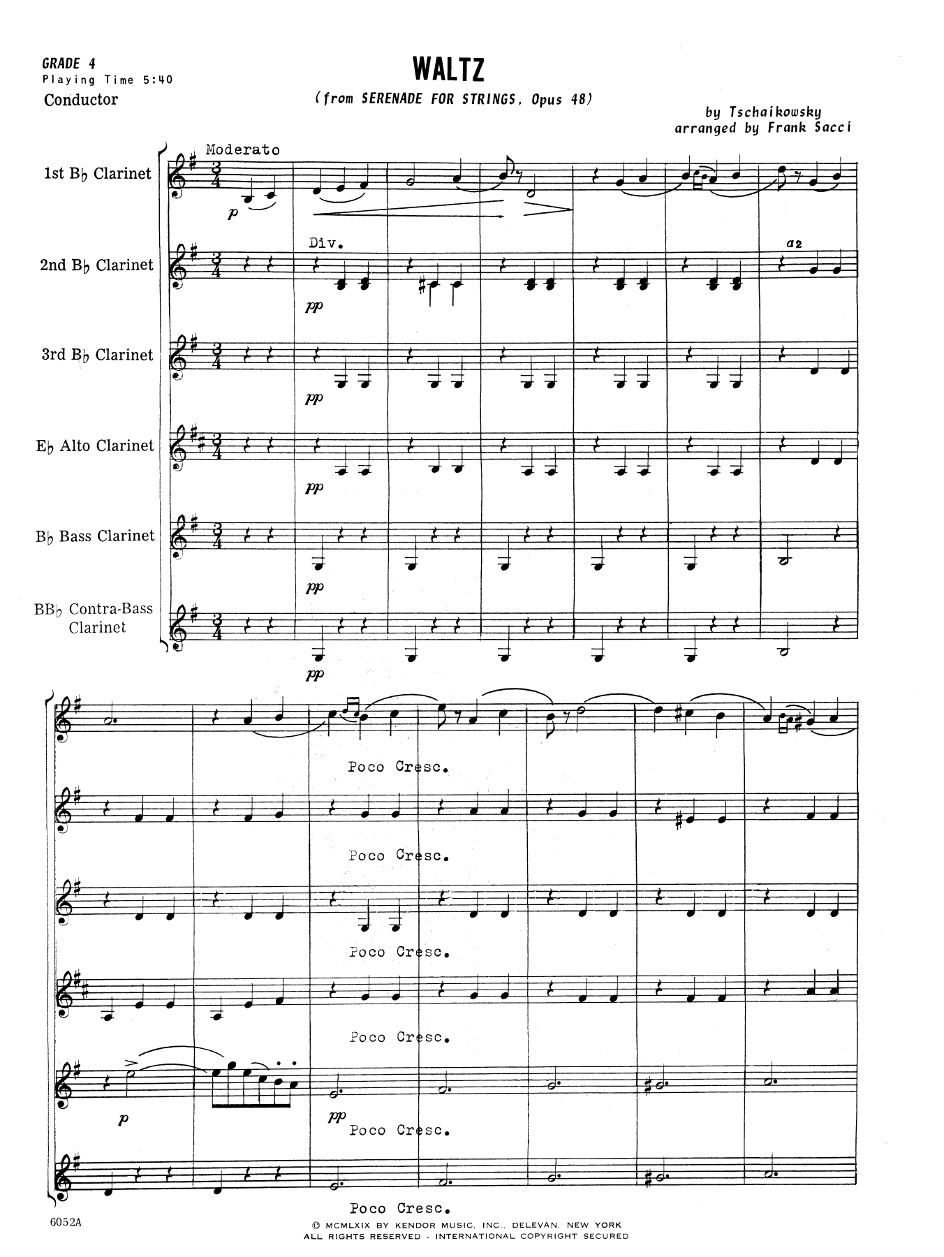 Waltz From Serenade For Strings Op. 48 - Full Score (Woodwind Ensemble) von Frank Sacci