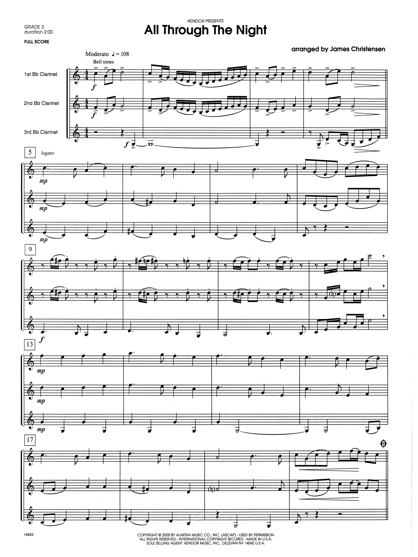 All Through the Night - Full Score (Woodwind Ensemble) von James Christensen