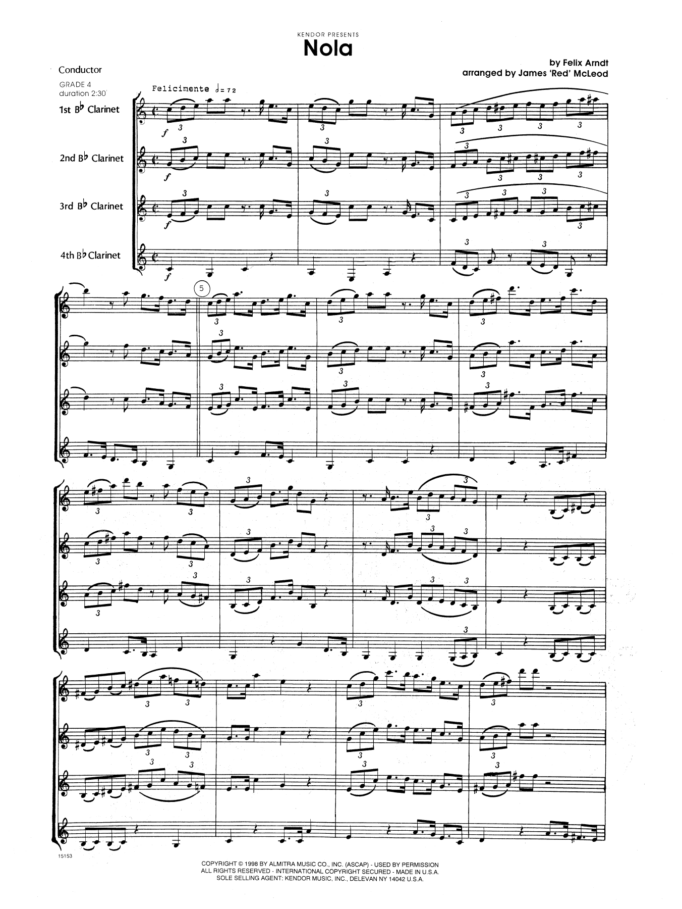 Nola - Full Score (Woodwind Ensemble) von James 