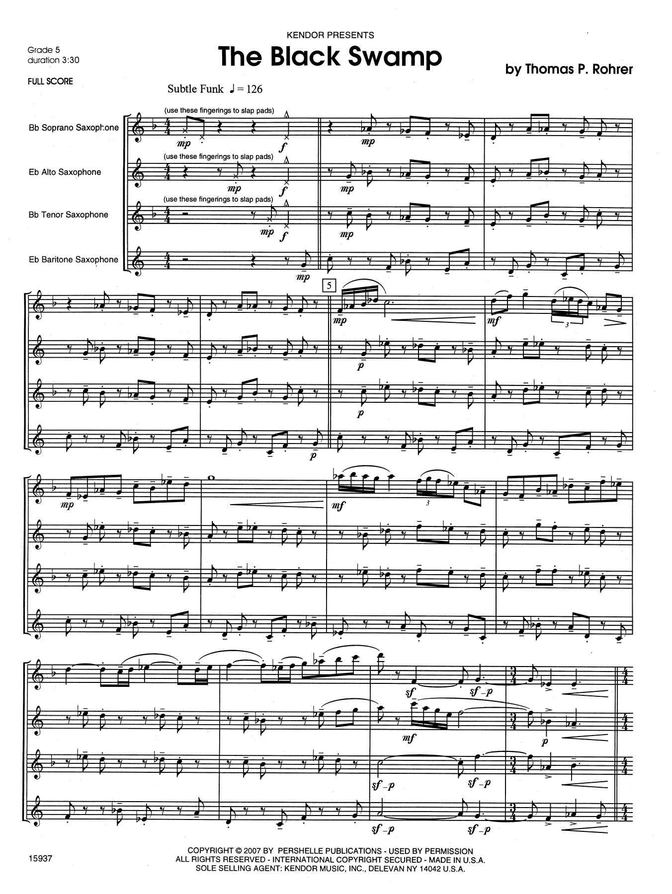 The Black Swamp - Full Score (Woodwind Ensemble) von Rohrer