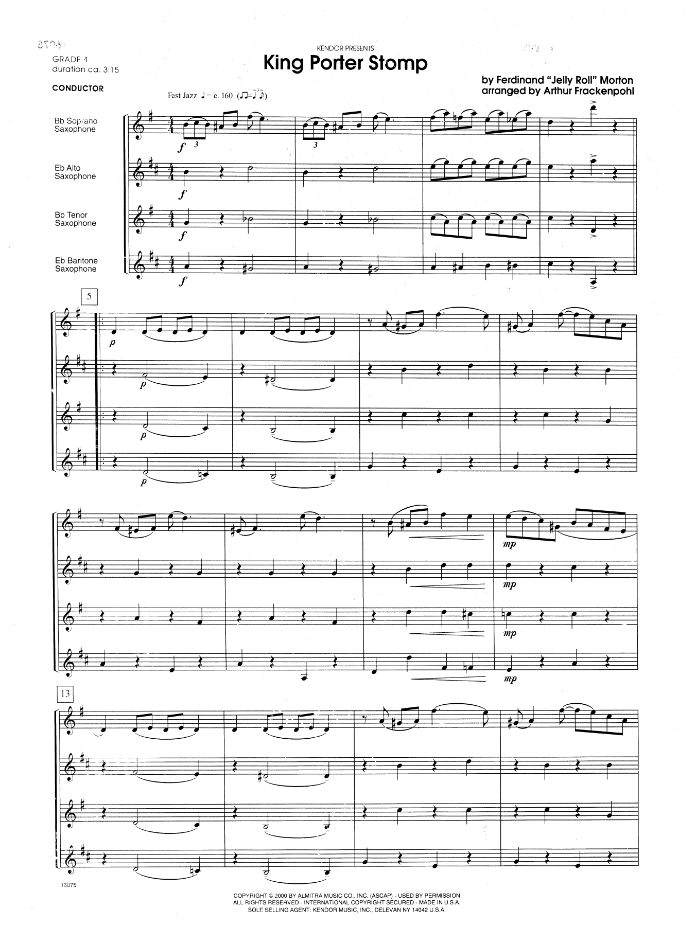 King Porter Stomp - Full Score (Woodwind Ensemble) von Arthur Frackenpohl