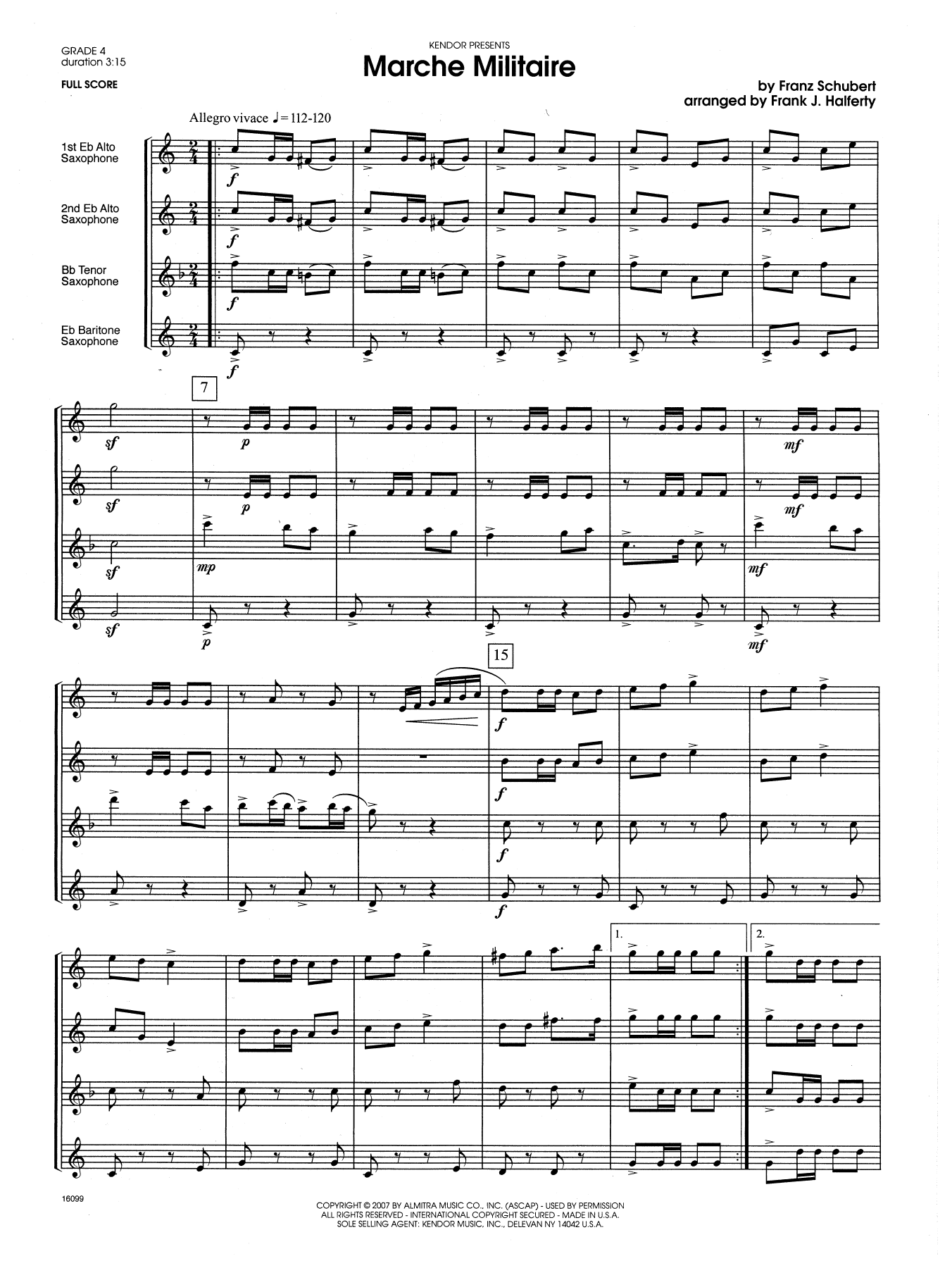 Marche Militaire - Full Score (Woodwind Ensemble) von Frank J. Halferty