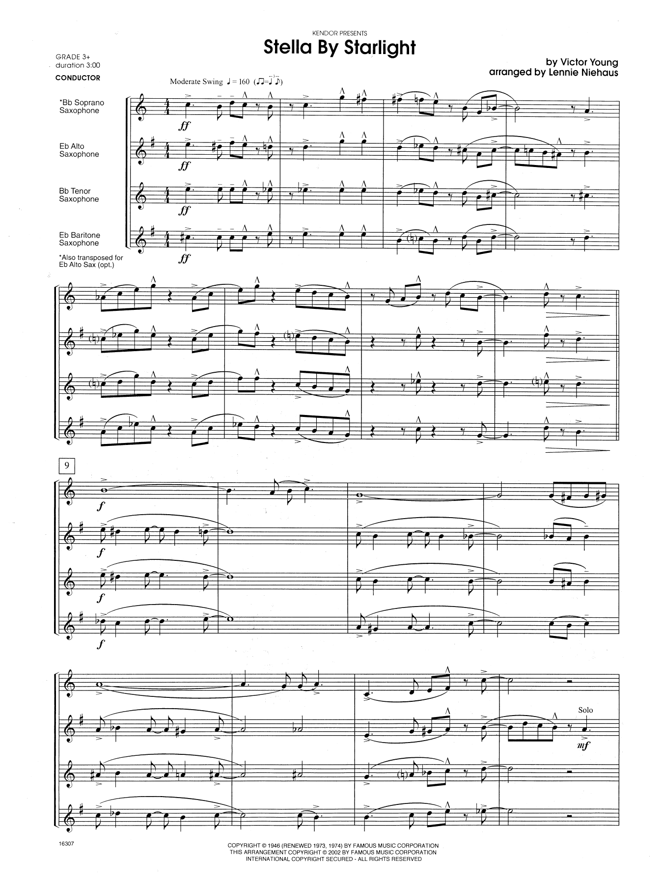 Stella By Starlight (from the Paramount Picture The Uninvited) - Full Score (Woodwind Ensemble) von Lennie Niehaus